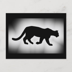 Cartão Postal Silhueta de Puma Leão-da-Montanha