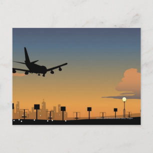Cartão Postal Silhueta de um avião em voo