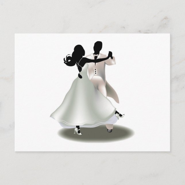 Cartão Postal Silhueta de um Casal dançante (Frente)
