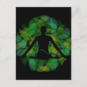 Cartão Postal Silhueta de uma pessoa meditante