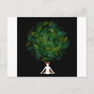 Cartão Postal Silhueta de uma pessoa meditante ou de uma pessoa
