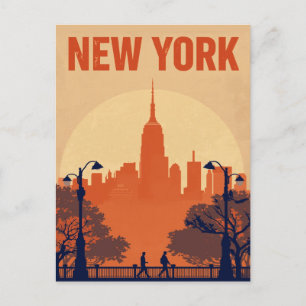 Cartão Postal Silhueta do Empire State Building na Cidade de Nov