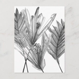 Cartão Postal Silhueta Floral - Cinza