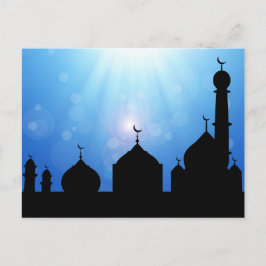 Cartão Postal Silhueta Mesquita com Sunburst - Cartão-postal