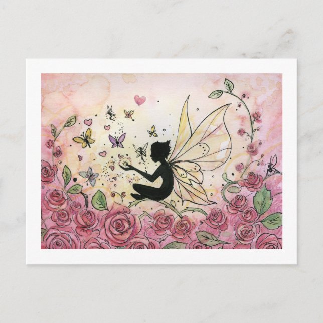 Cartão Postal Silhuette e Rosas (Frente)