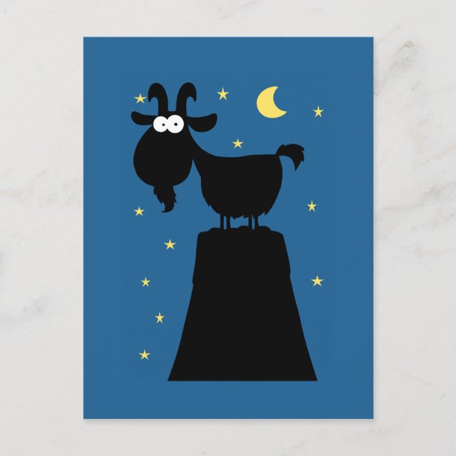 Cartão Postal Silhuette of Goat on Mountain (Frente)