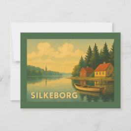 Cartão Postal Silkeborg Dinamarca Lago