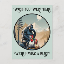 Cartão Postal “Silkie Summit Selfie” Cheesy Chicken