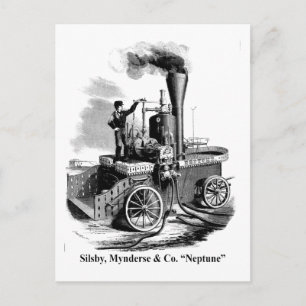 Cartão Postal Silsby Mynderse & Co. Motor de Fogo "Netuno"
