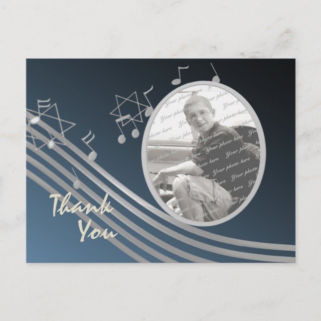 Cartão Postal Silver Blue Music in the Air Photo (Frente)