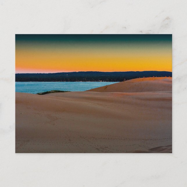 Cartão Postal Silver Lake State Park, Michigan at Sunset (Frente)
