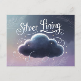 Cartão Postal Silver Lining Wolke gemalt
