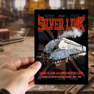 Cartão Postal Silver Link LNER Classe A4 2509 Locomotiva bandeir