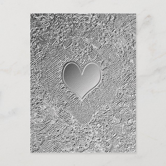 Cartão Postal Silver Metal Heart (Frente)
