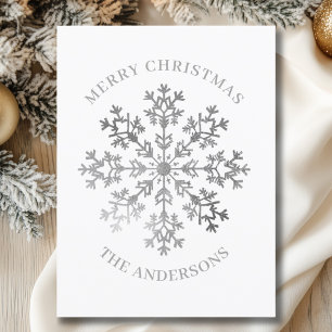 Cartão Postal Silver Snowflake Natal