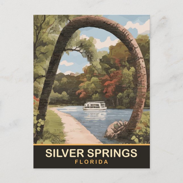Cartão Postal Silver Springs, Flórida (Frente)