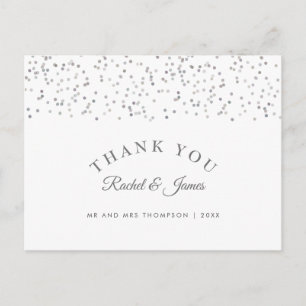 Cartão Postal Silver Stardust Casamento Obrigado
