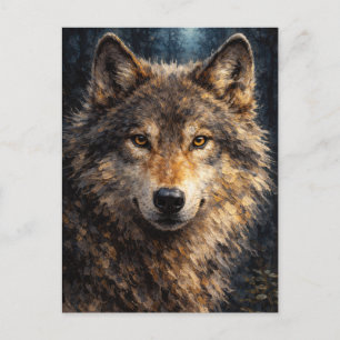 Cartão Postal Silver Timber Arte de Vida Selvagem Lobo Cartã