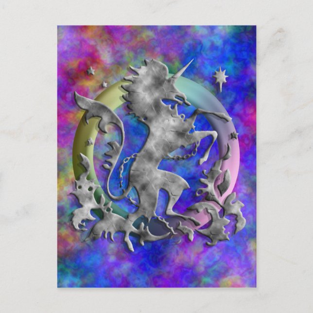 Cartão Postal Silver Unicorn Herald (Frente)