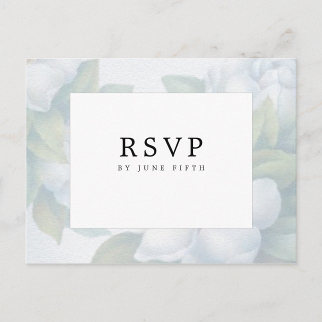 Cartão Postal Silver White Dogwood Blossoms RSVP (Frente)