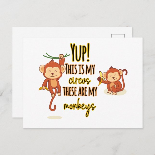 Cartão Postal Sim! Este é meu circo Estes são meus dois macacos (Frente/Verso)