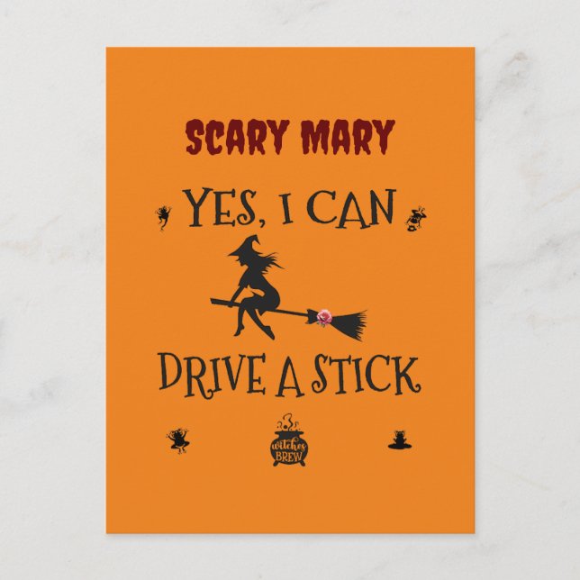 Cartão Postal Sim, Eu Posso Dirigir Um Manual Diz A Bruxa (Frente)