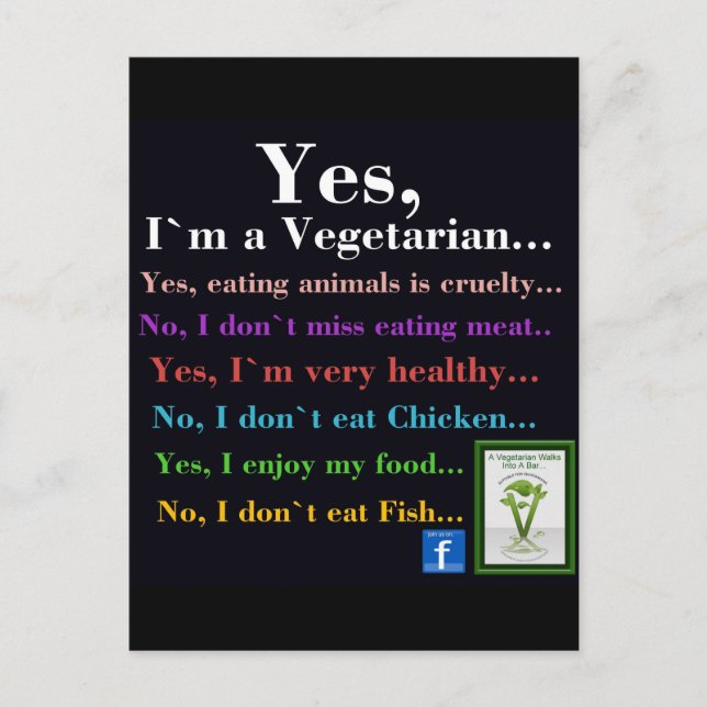Cartão Postal sim, sou vegetariano (Frente)