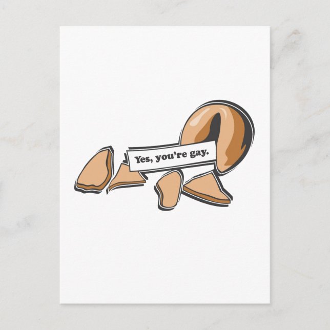 CARTÃO POSTAL SIM, VOCÊ É GAY FORTUNE COOKIE (Frente)