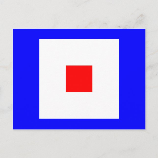 Cartão Postal Símbolo alfabético náutico - Letra W (Frente)