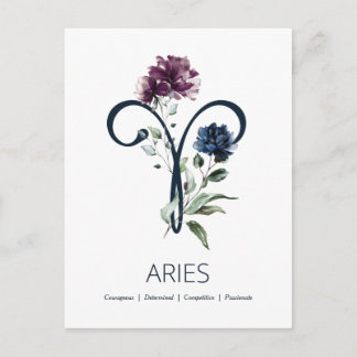 Cartão Postal Símbolo Aries Zodiac