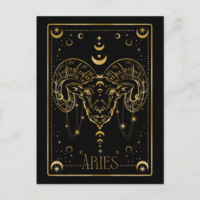 Cartão Postal Símbolo Aries zodiac (Frente)