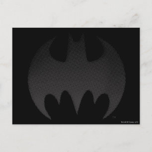 Cartão Postal Símbolo Batman   Logotipo preto e branco esmaecid