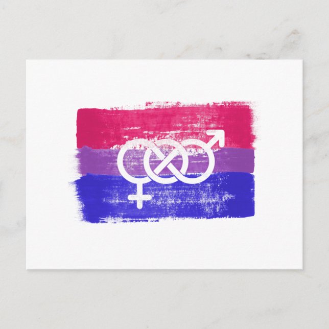 CARTÃO POSTAL SÍMBOLO BISEXUAL PINTADO (Frente)