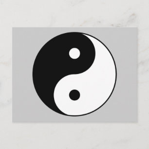 Cartão Postal Símbolo branco preto Yin Yang