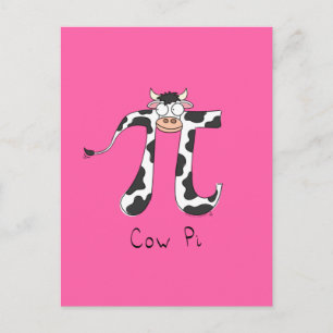 Cartão Postal Símbolo Cow Pi Engraçado Matemática