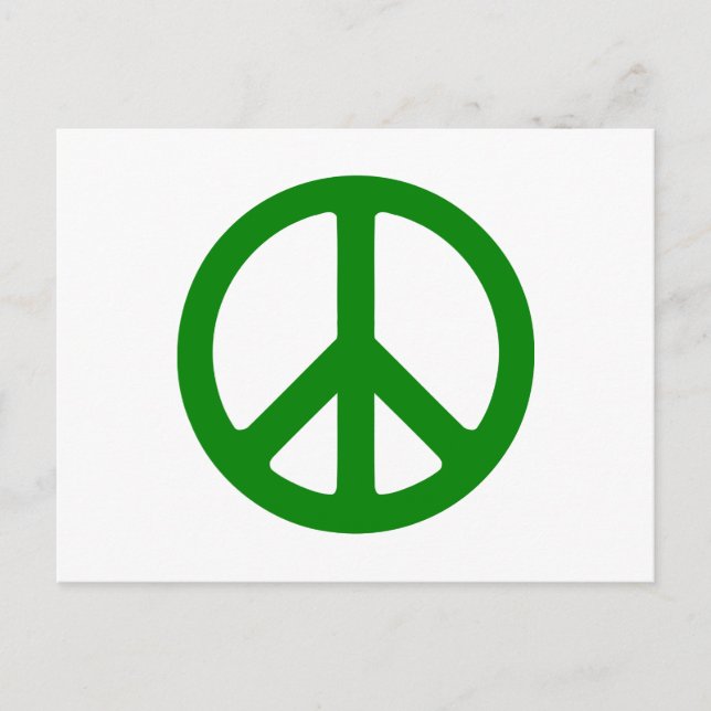 Cartão Postal Símbolo da Paz Verde (Frente)