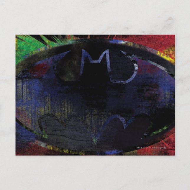 Cartão Postal Símbolo de Bat Pintado (Frente)