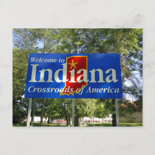 Cartão Postal Símbolo de boas-vindas de Indiana