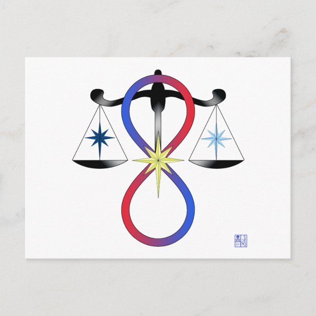 Cartão Postal Símbolo de Deus da Unidade Religiosa Espiritualida (Frente)