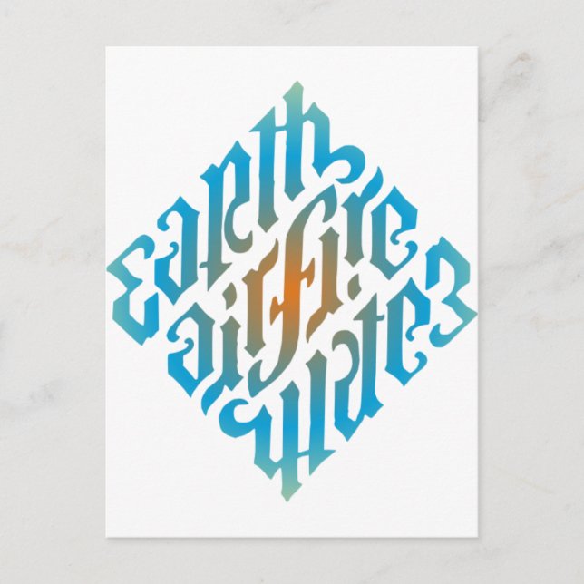 Cartão Postal Símbolo de Elementos Iluminados Azul (Frente)