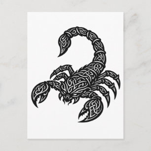 Cartão Postal Símbolo de Escorpião — Tatuagem Zodiacal Mítica