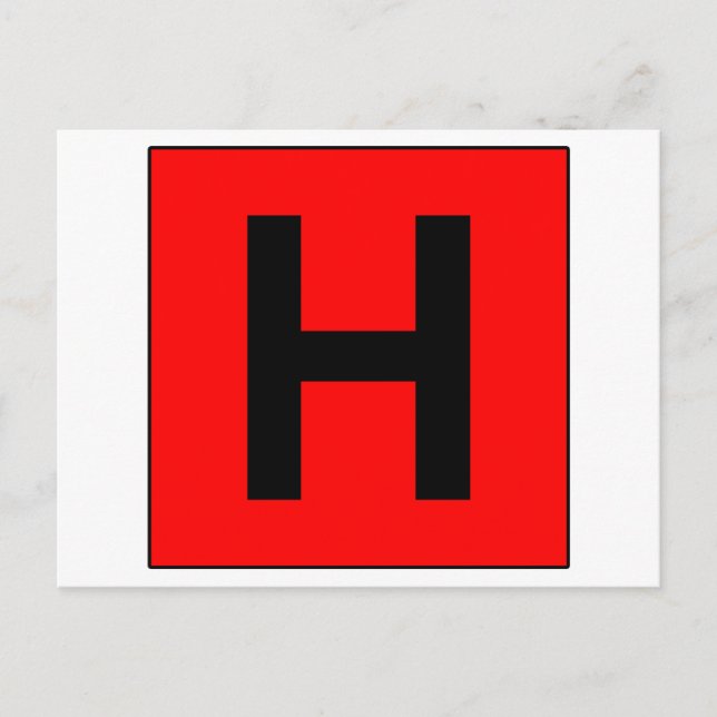 Cartão Postal Símbolo de Estrada Hospitalar Médico (Frente)