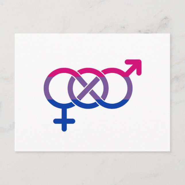 Cartão Postal Símbolo de Gênero da Bissexualidade (Frente)