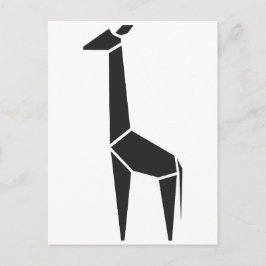 Cartão Postal Símbolo de girafa negra moderna