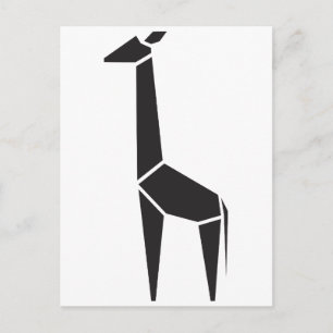 Cartão Postal Símbolo de girafa negra moderna