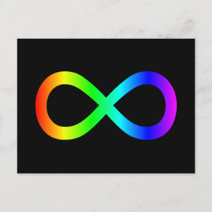 Cartão Postal Símbolo de Infinito Arco-íris
