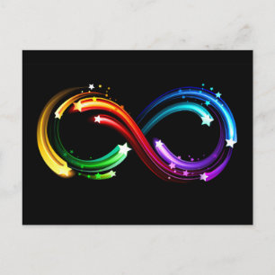 Cartão Postal Símbolo de infinito de cometas arco-íris