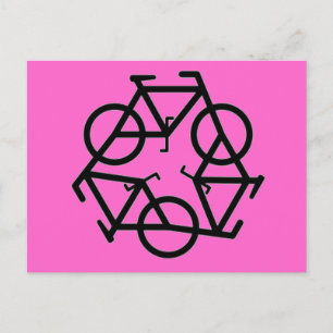 Cartão Postal Símbolo de logotipo de bicicleta do reciclar