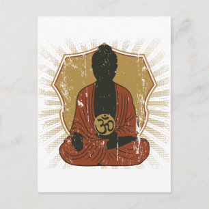 Cartão Postal Símbolo de Om Meditativo Buddha