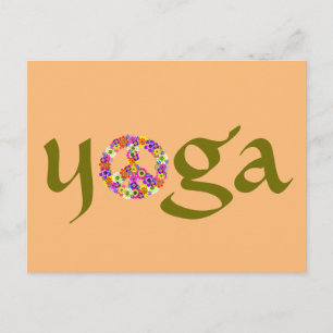Cartão Postal Símbolo de Paz de Yoga Floral